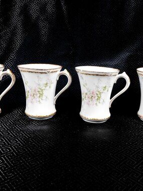 Lot of Four Limoges Gerard, Dufraisseix & Abbot Chocolate Cups # 23823